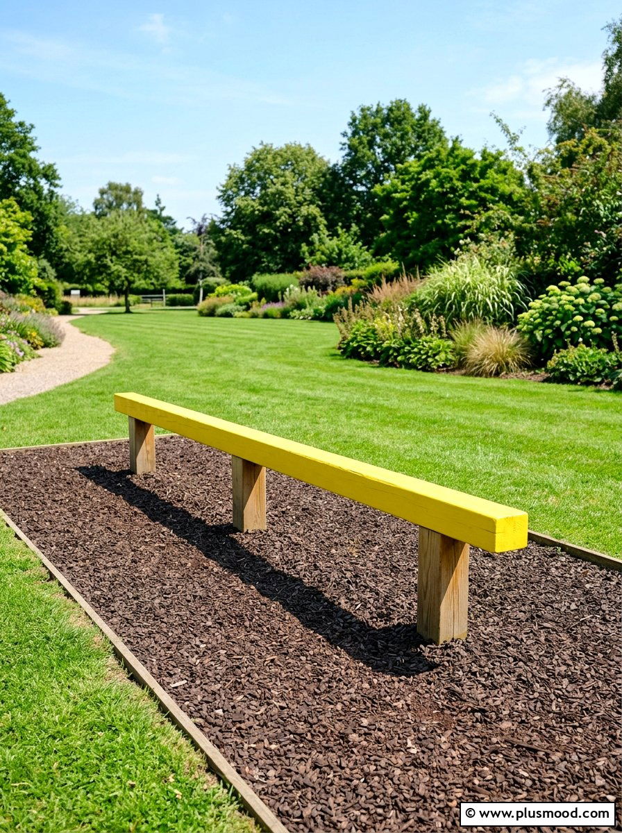 Balance beam - 25 small backyard ideas for kids
