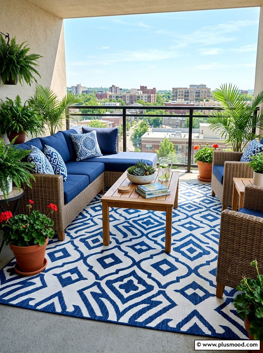 Balcony Area Rug - 25 summer balcony makeover ideas