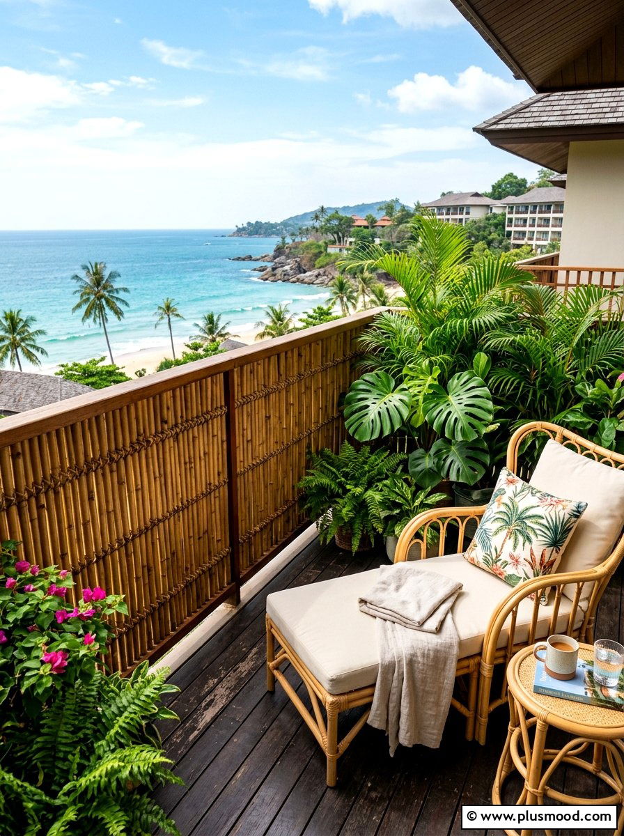 Balcony Bamboo Fence - 25 summer cozy balcony ideas