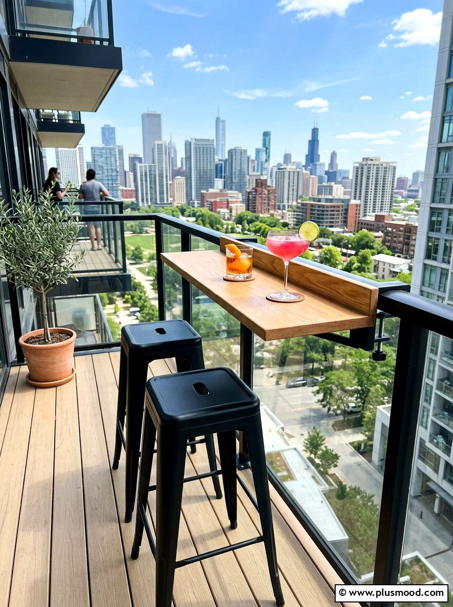 Balcony Bar Table - 25 summer condo balcony ideas