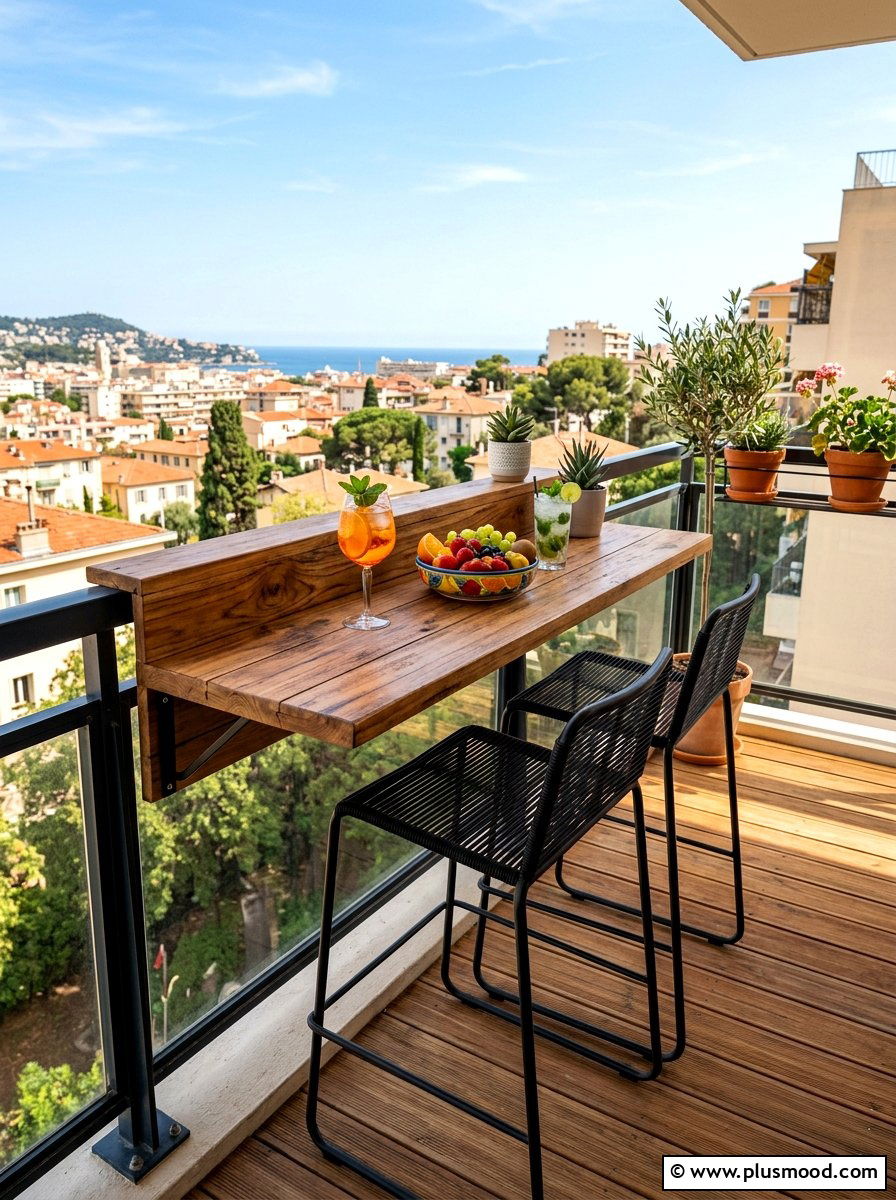 Balcony Bar Table - 25 summer balcony ideas