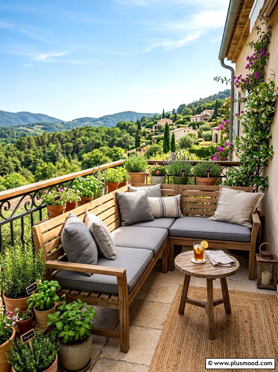 Balcony Built In Bench - 25 summer balcony entertaining ideas
