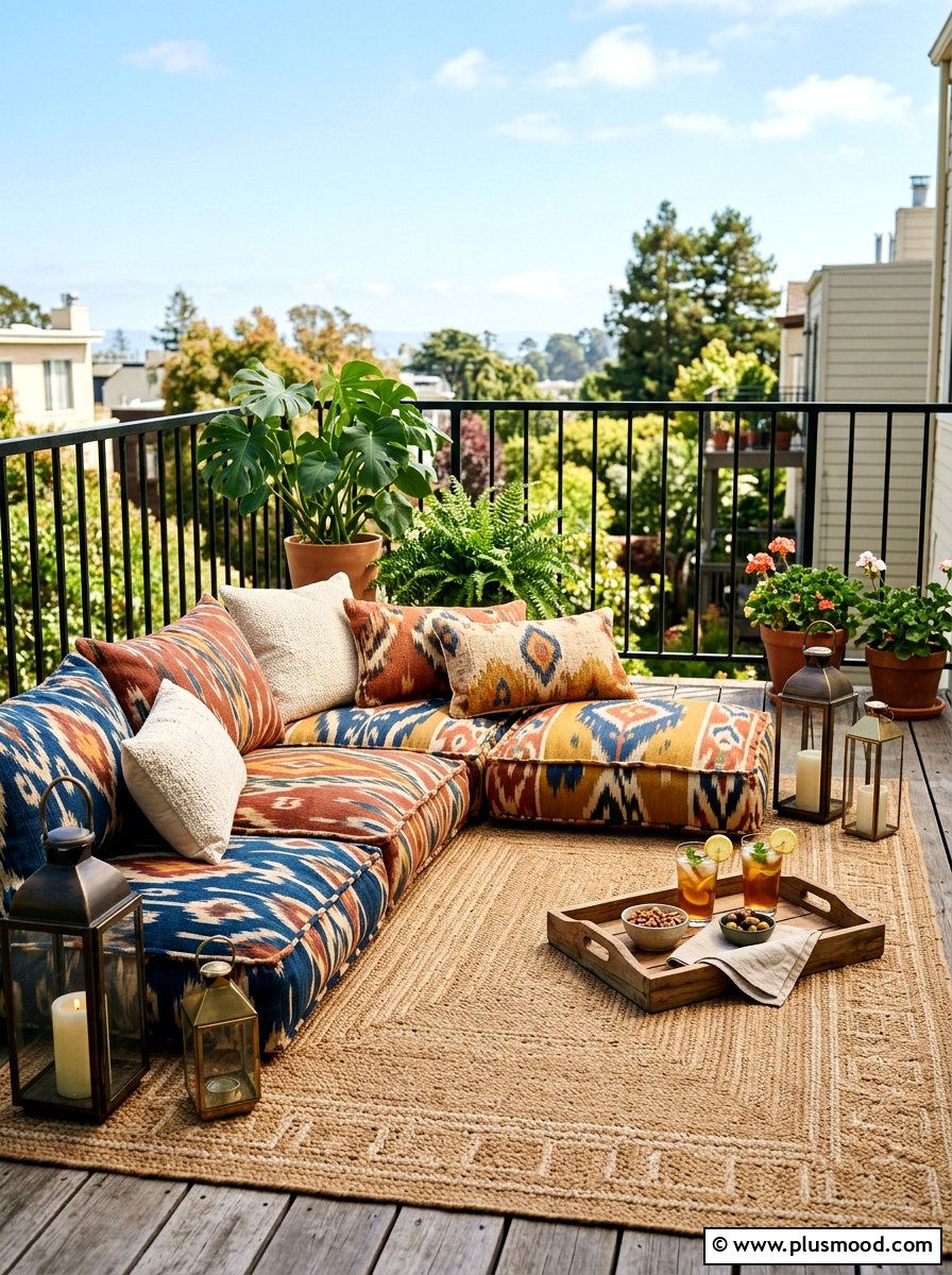 Balcony Floor Cushions - 25 summer balcony makeover ideas