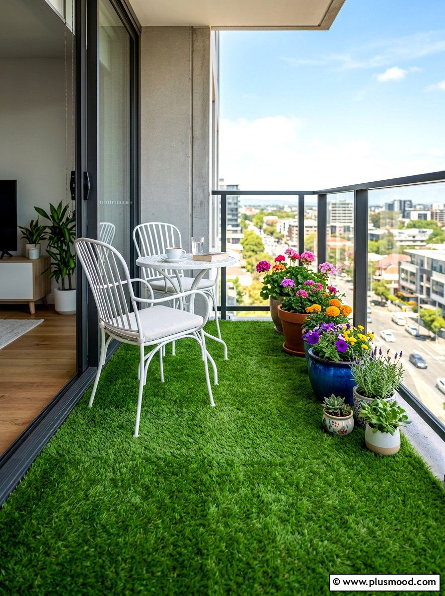 Balcony Grass Flooring - 25 summer balcony makeover ideas