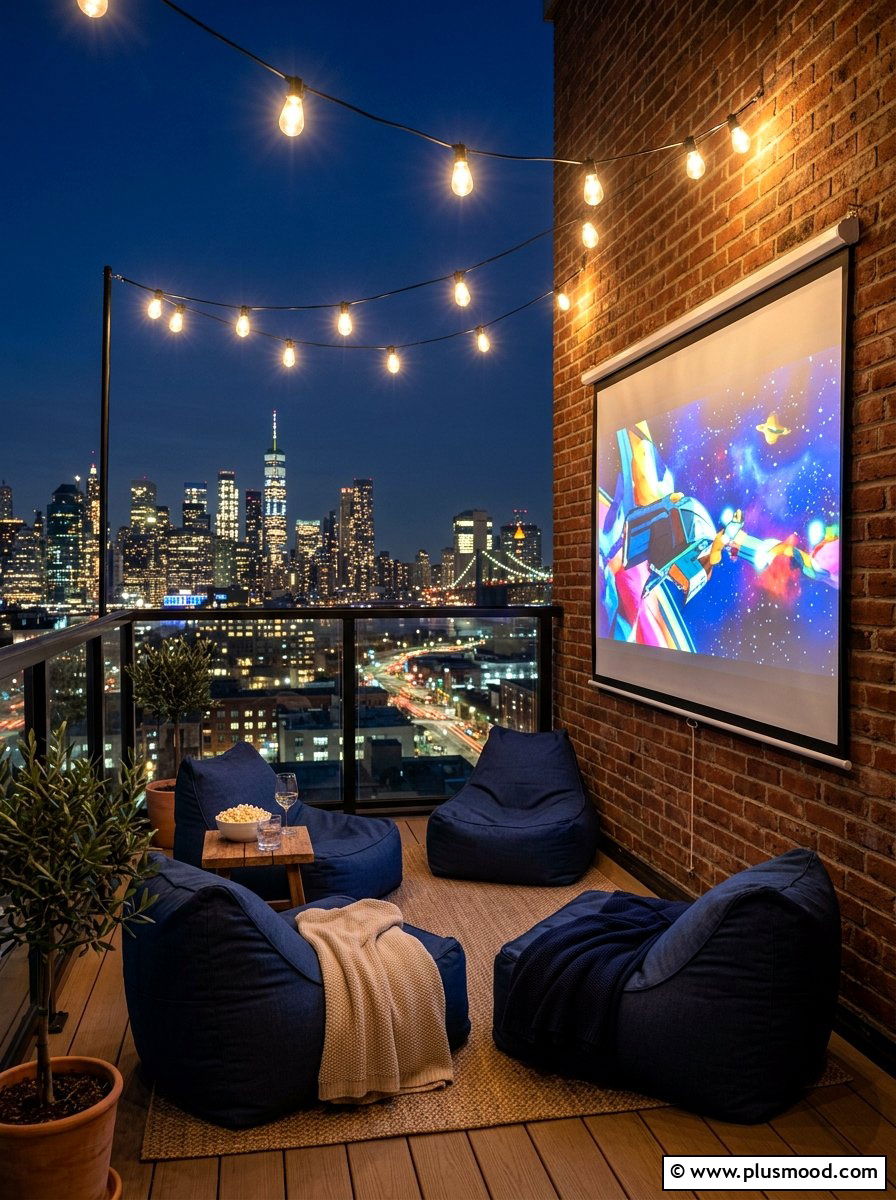 Balcony Movie Screen - 25 summer balcony entertaining ideas