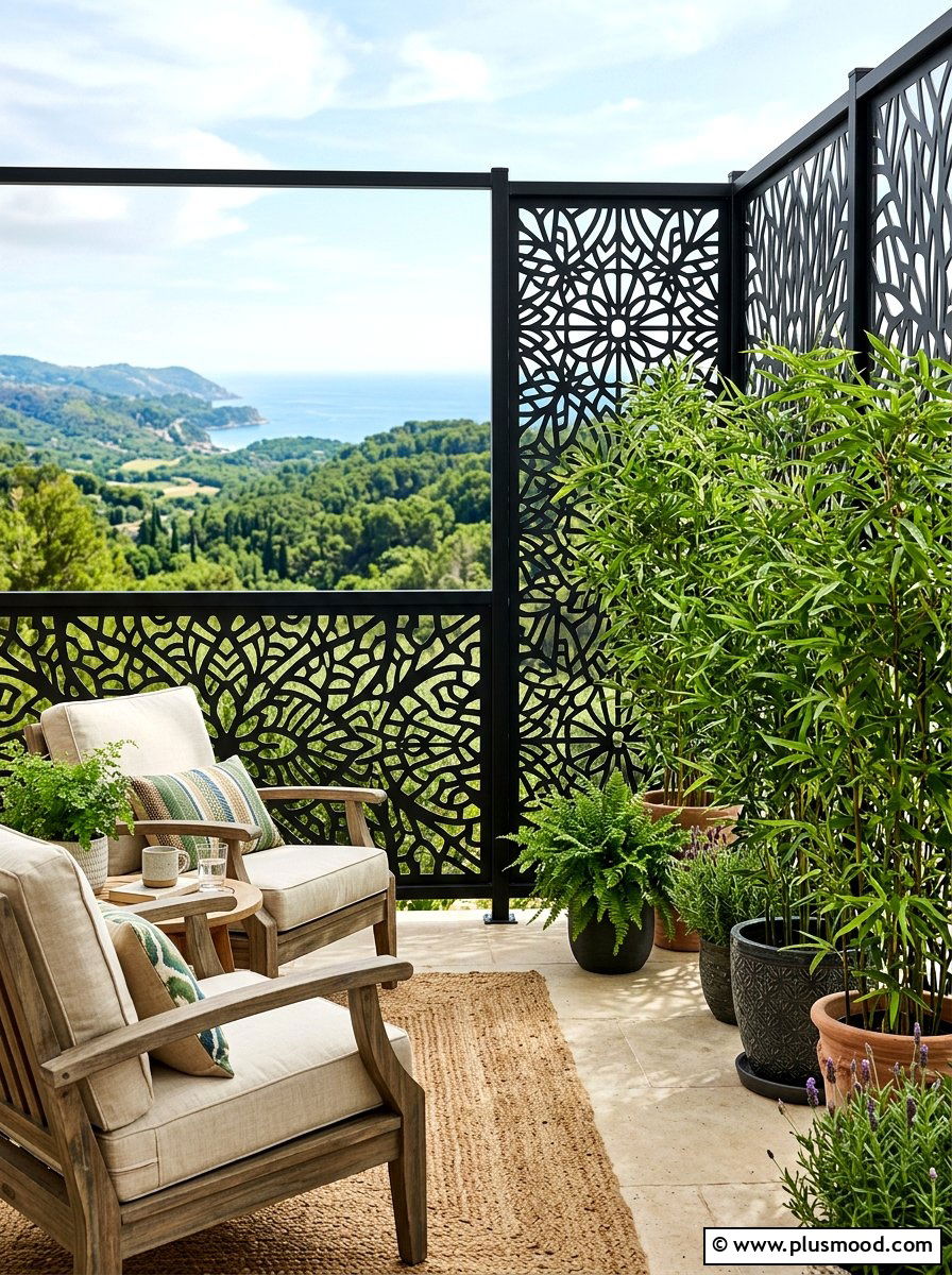 Balcony Privacy Screen - 25 summer balcony entertaining ideas