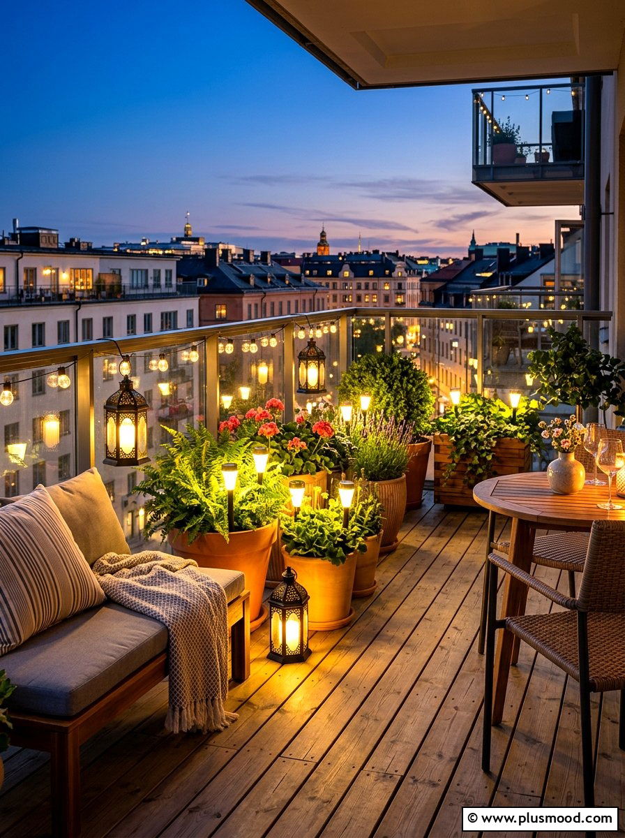 Balcony Solar Lighting - 25 summer balcony makeover ideas