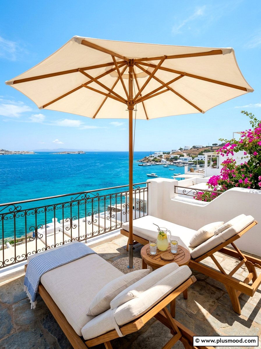 Balcony Umbrella - 25 summer cozy balcony ideas