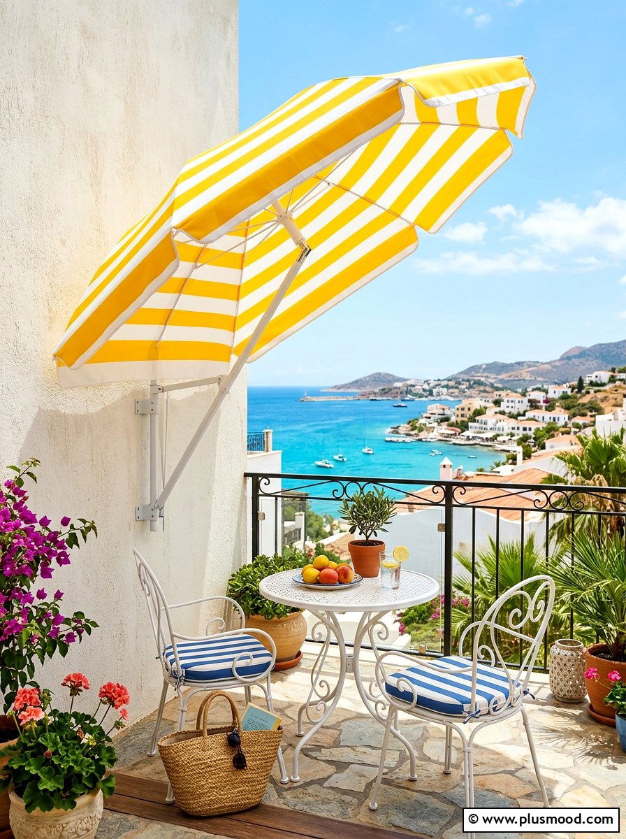 Balcony Umbrella For Shade - 25 summer tiny balcony ideas