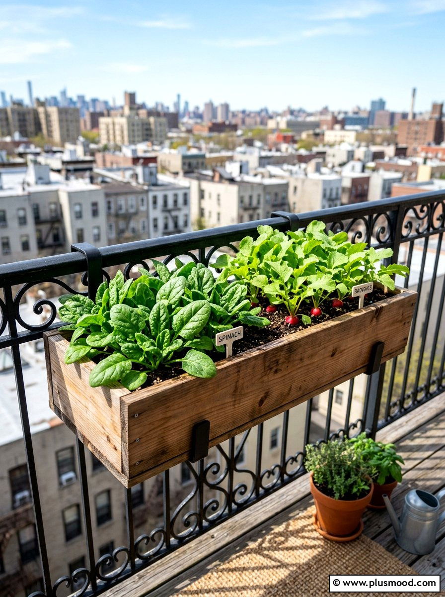 Balcony Vegetable Box - 25 small backyard ideas with vegetable garden