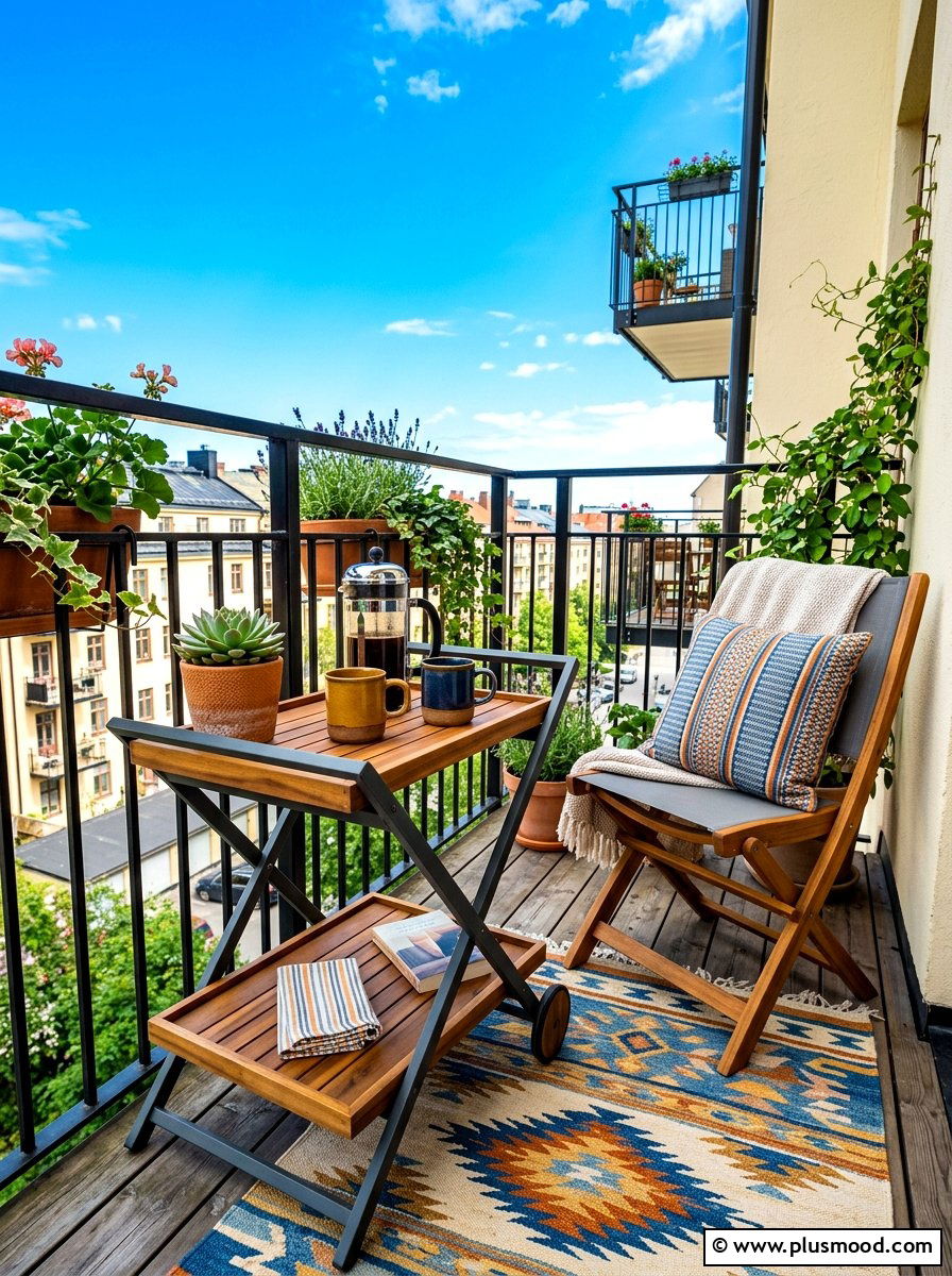Balcony folding trolley - 25 summer outdoor serving cart ideas