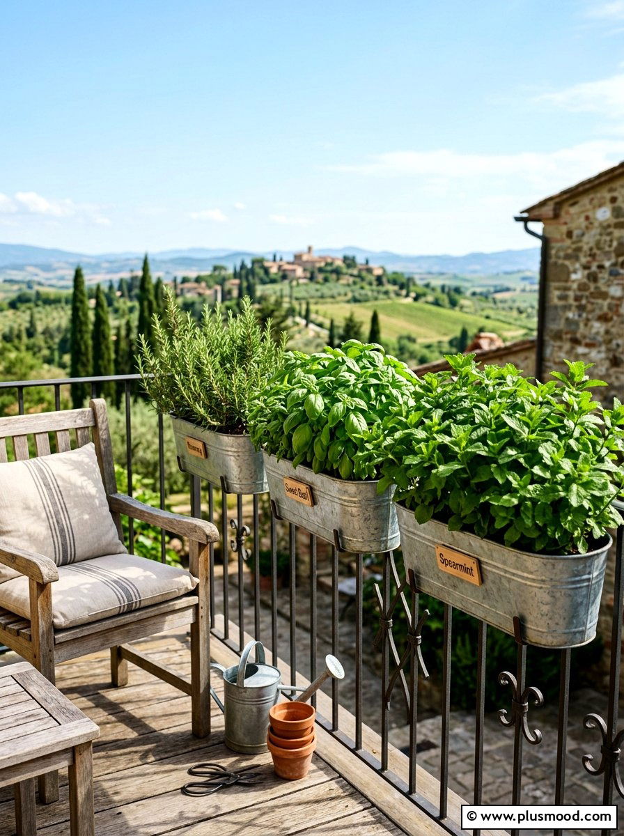 Balcony herb garden - 25 late summer balcony ideas