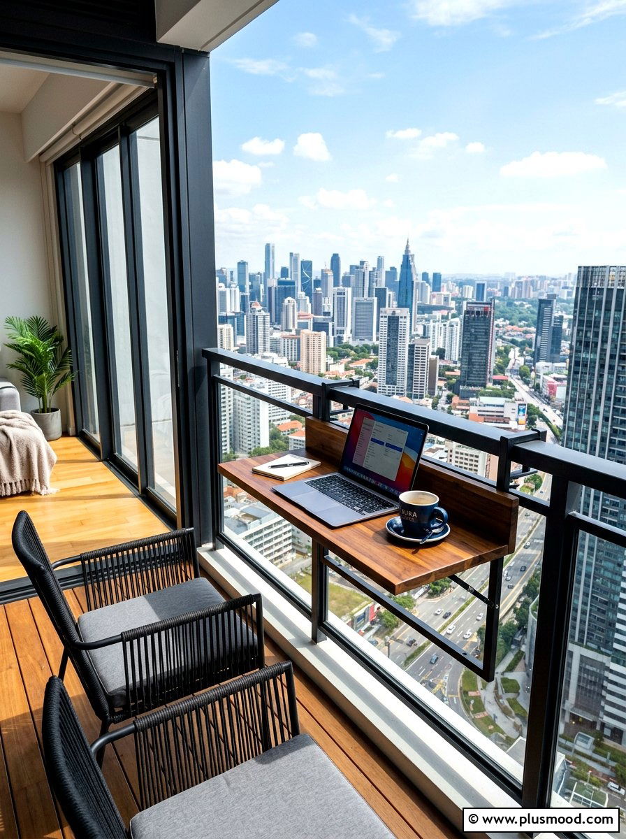 Balcony railing table - 25 summer balcony ideas on a budget