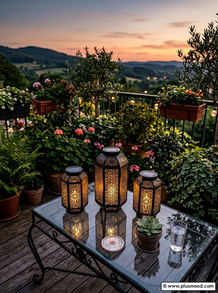 Balcony solar lanterns - 25 late summer balcony ideas