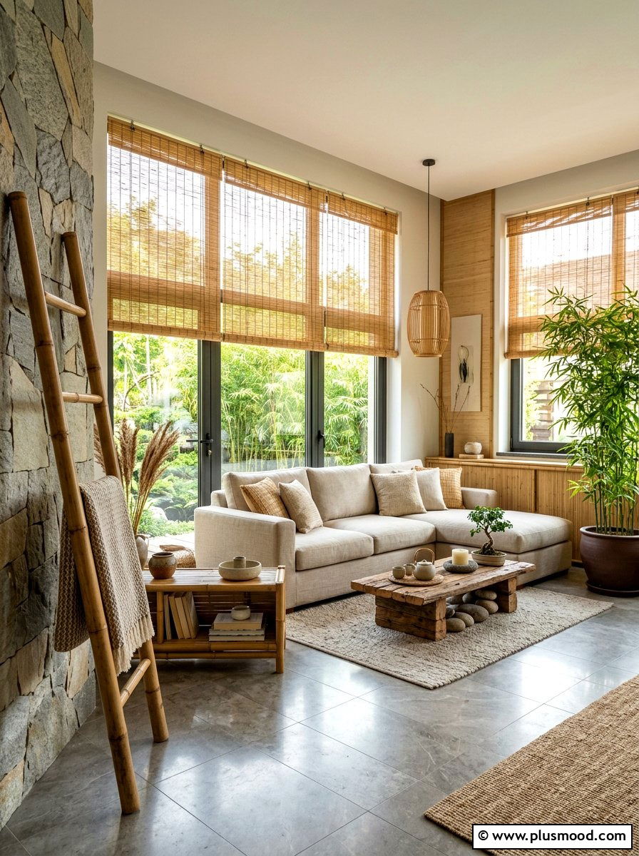 Bamboo Accent Living Room - 25 summer living room decor ideas