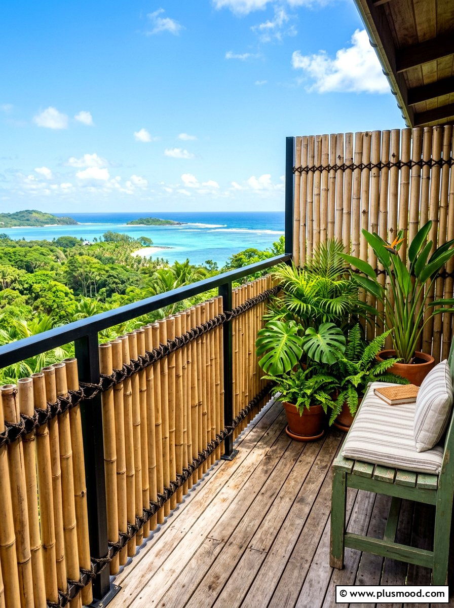 Bamboo Balcony Fencing - 25 summer tiny balcony ideas