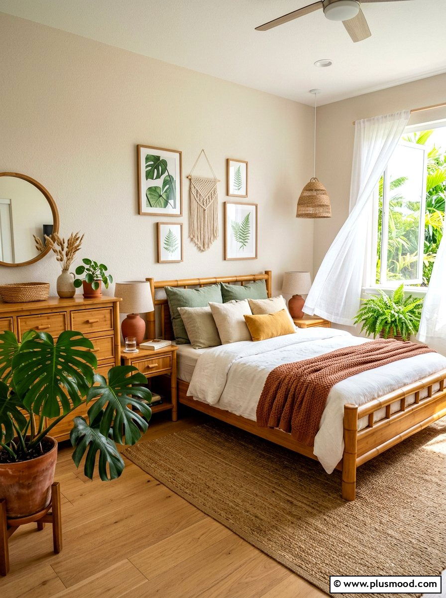 Bamboo Bed Frame - 25 summer tropical bedroom ideas