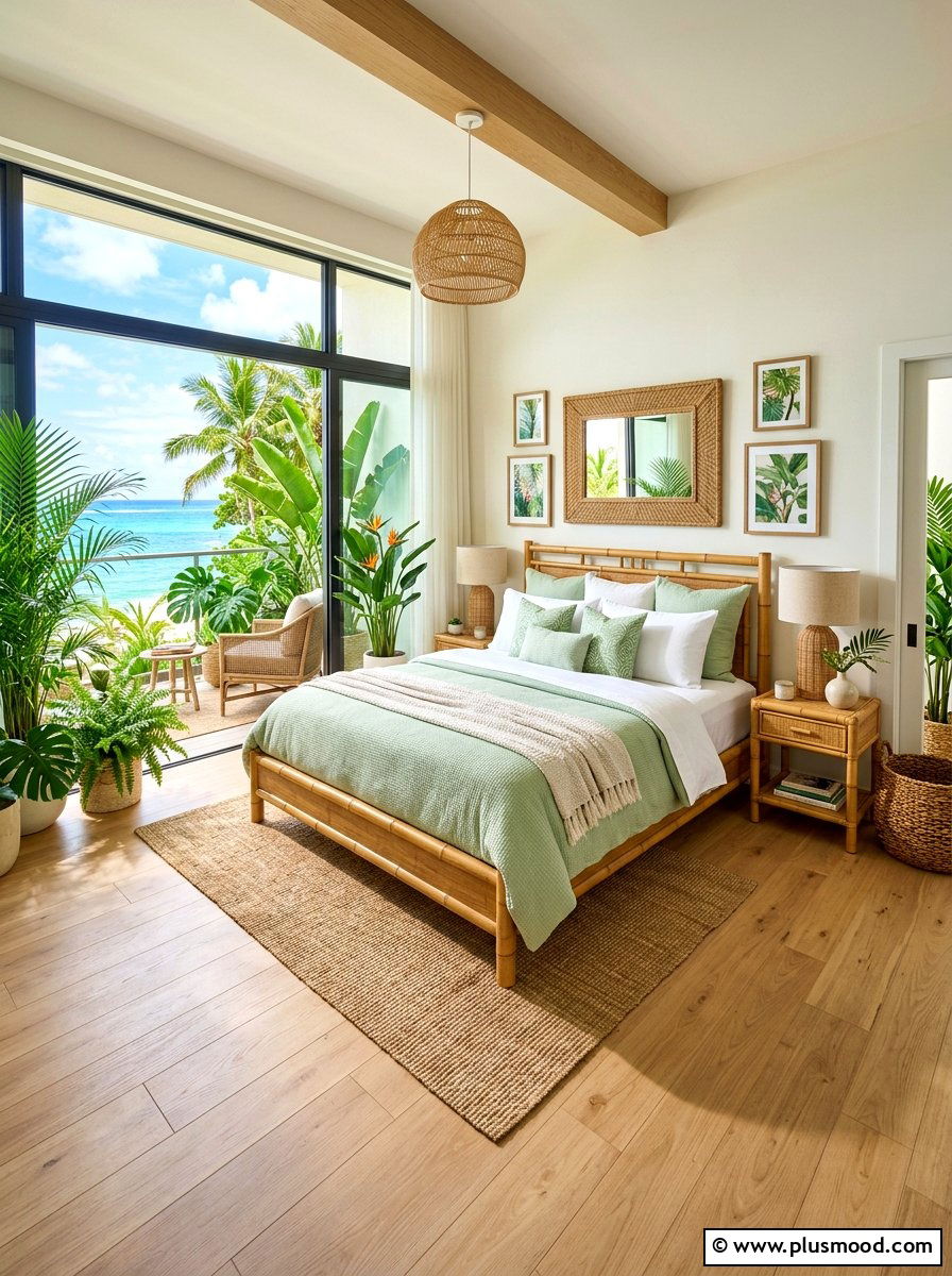 Bamboo Bed Frame - 25 summer beachy bedroom ideas