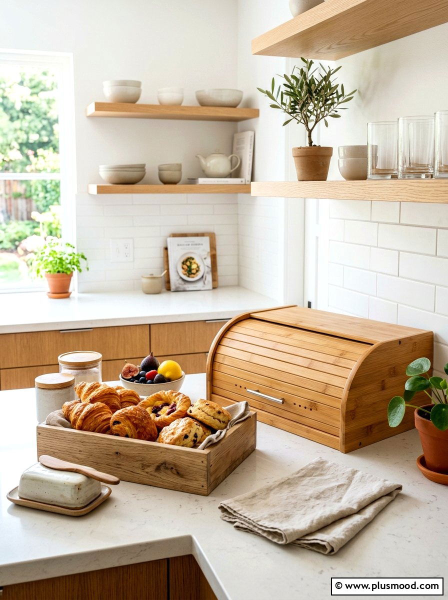 Bamboo Bread Box Storage - 25 summer kitchen organization ideas