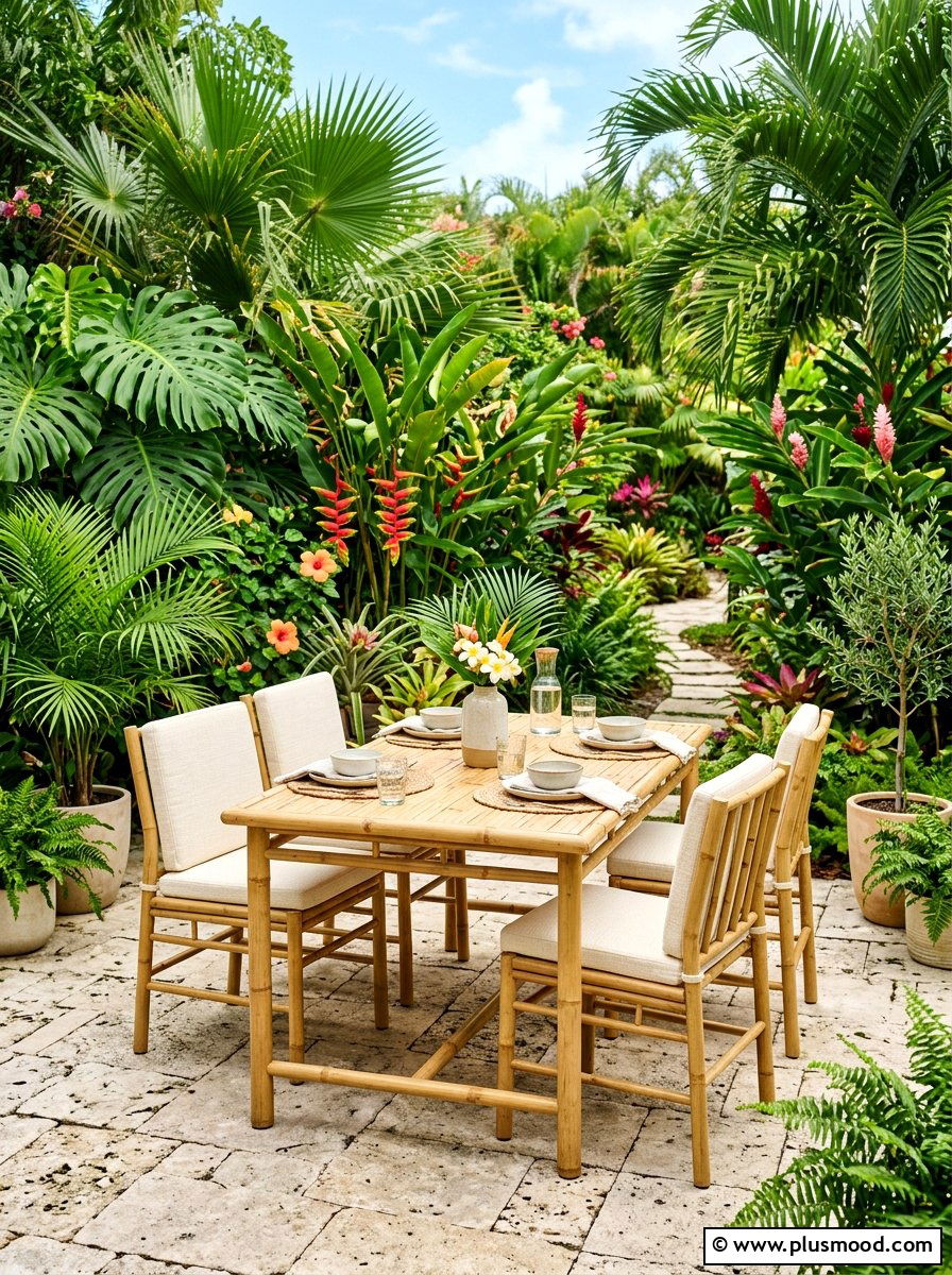 Bamboo Dining Set - 25 summer cookout setup ideas