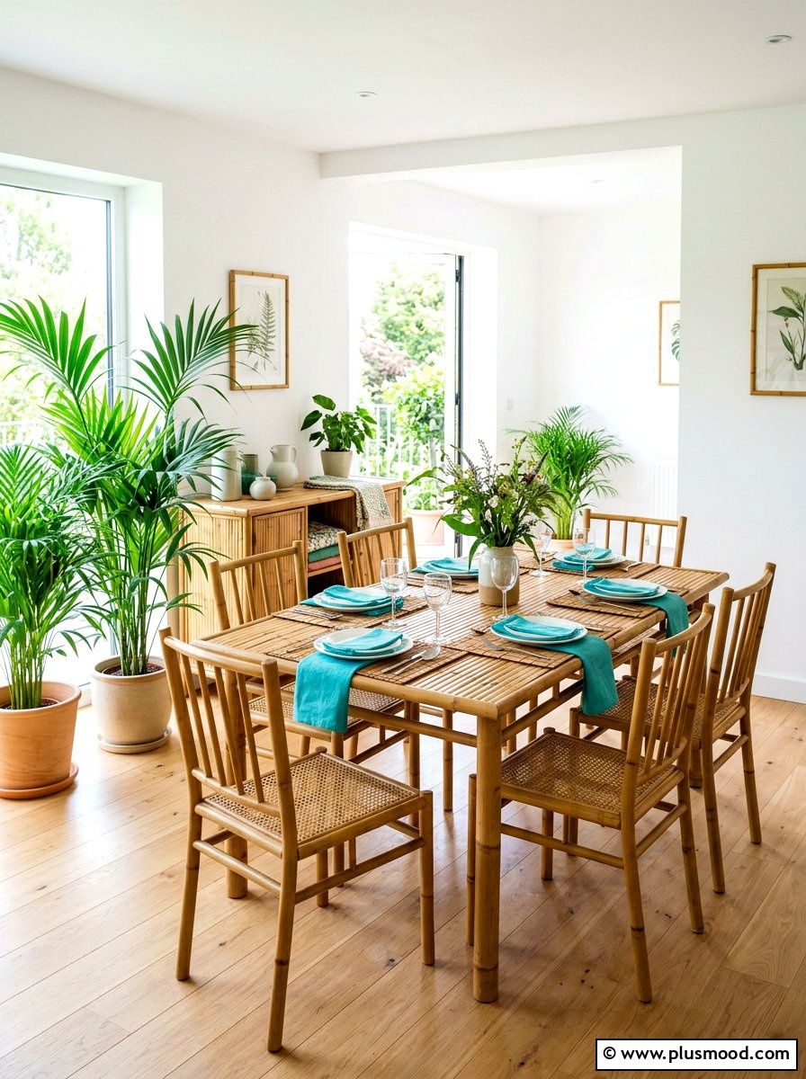 Bamboo Dining Table - 25 summer dining table ideas for summer