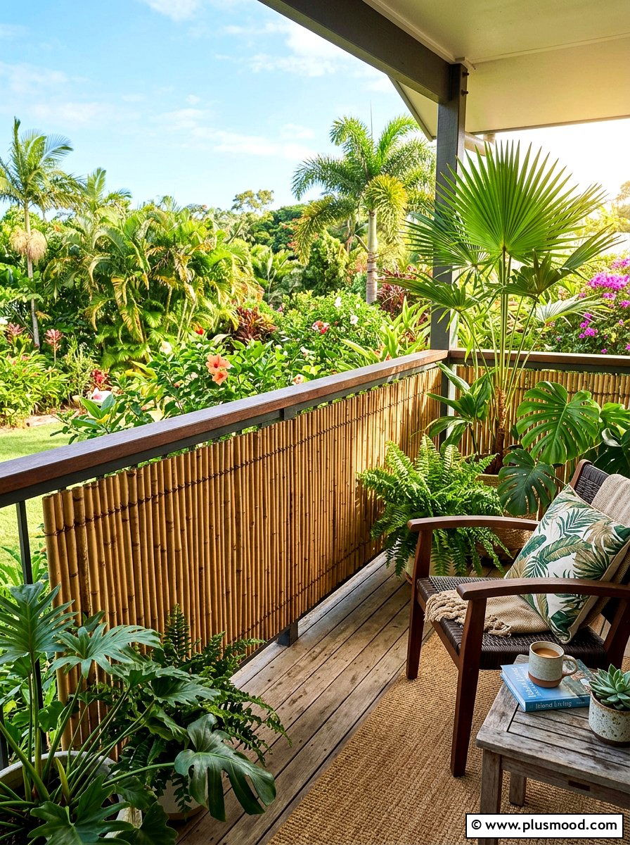 Bamboo Fencing Roll - 25 summer apartment balcony ideas