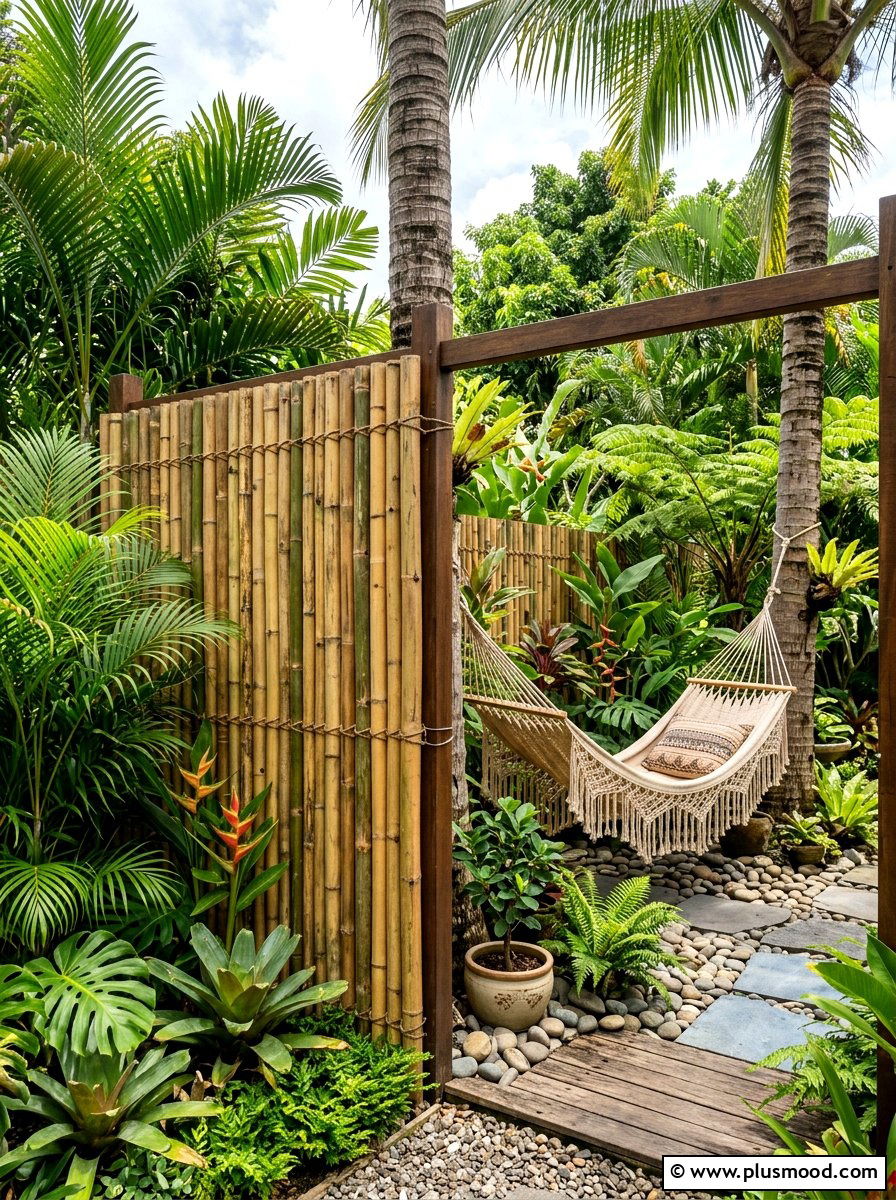 Bamboo Fencing Roll - 25 small backyard ideas for rental homes