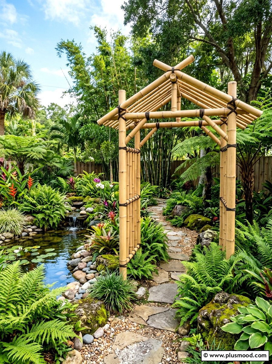 Bamboo Garden Arch - 25 summer garden arch ideas