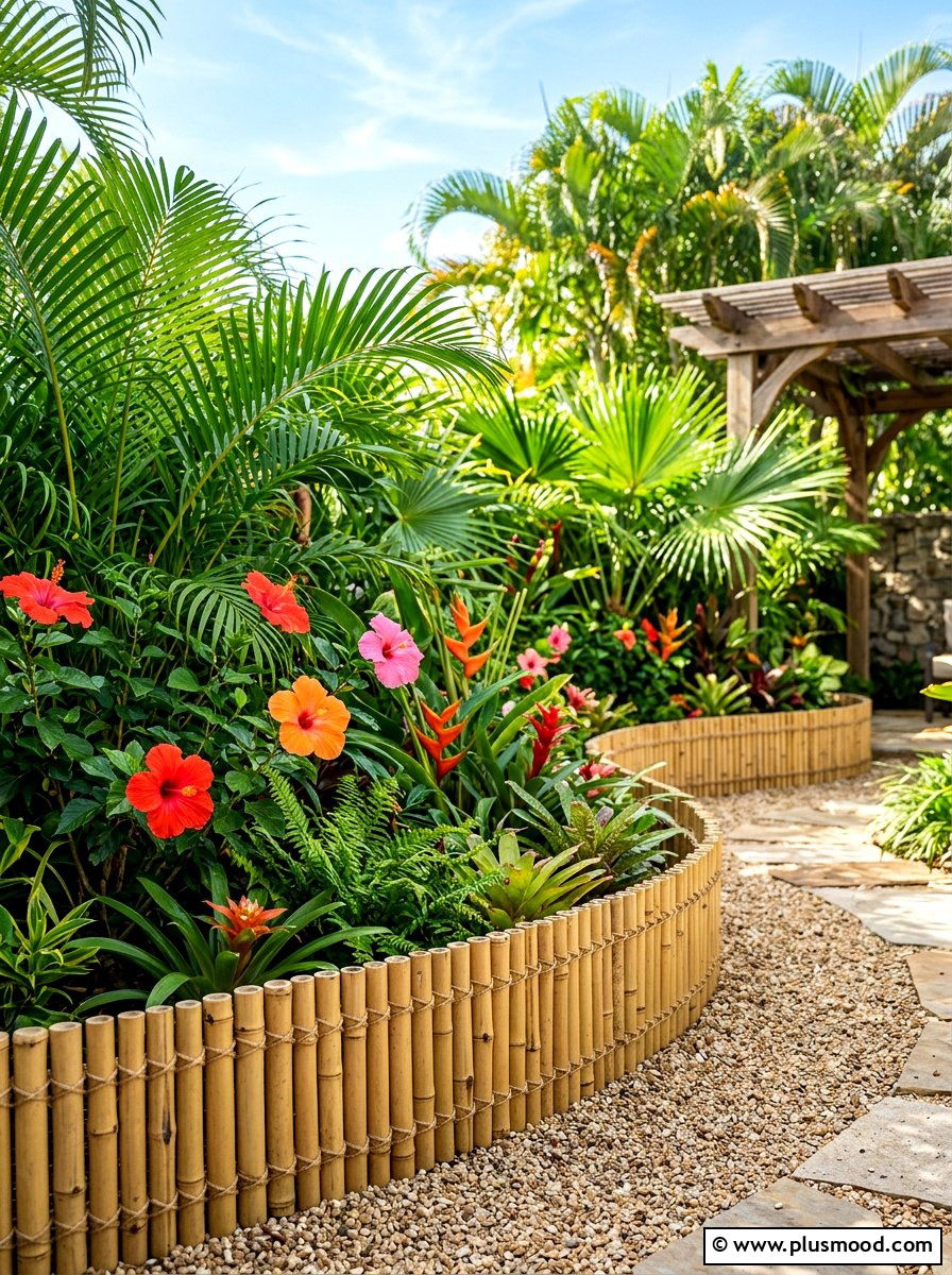 Bamboo Garden Edging - 25 summer garden edging ideas