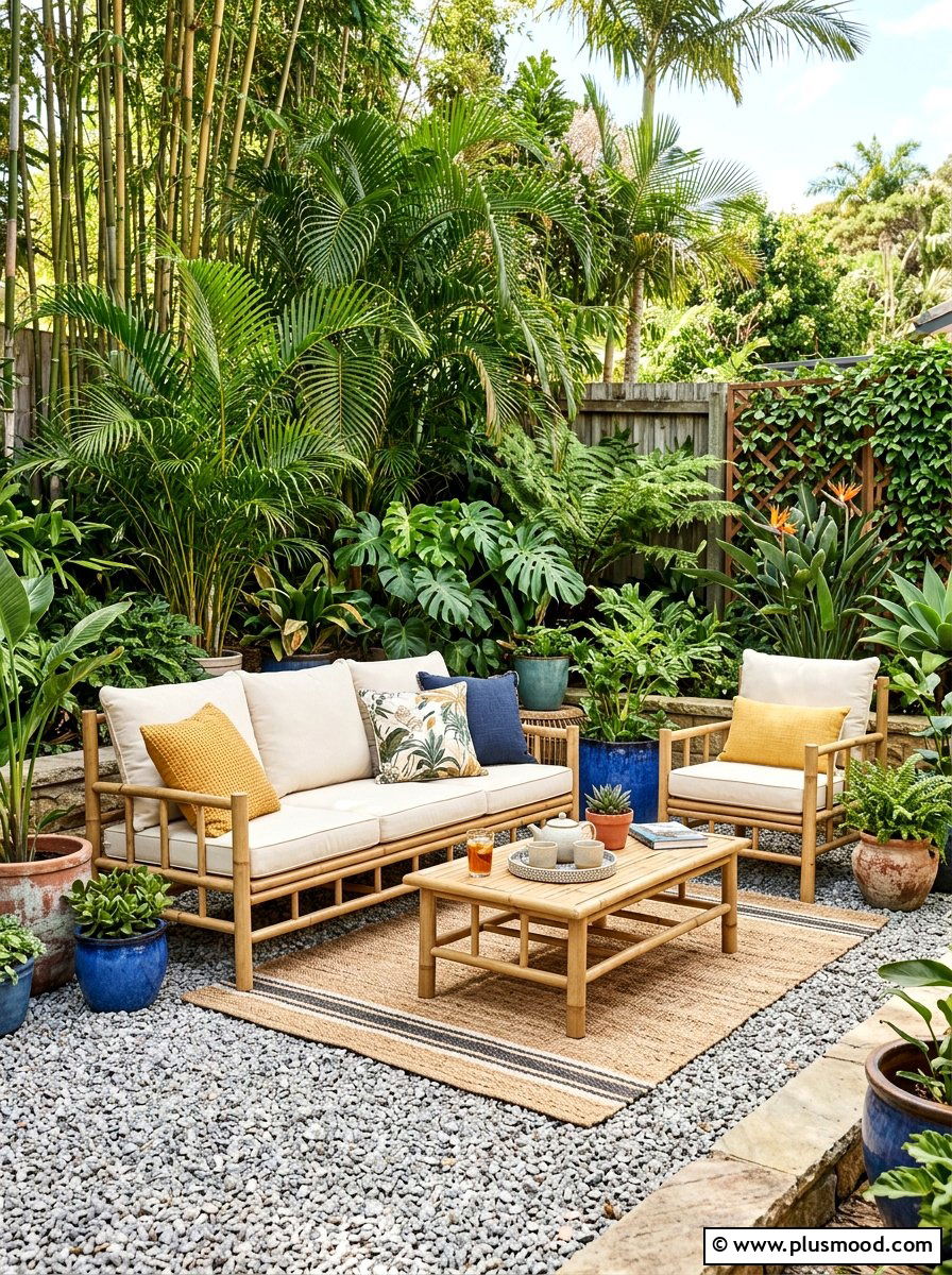 Bamboo Garden Sofa - 25 summer boho outdoor party ideas
