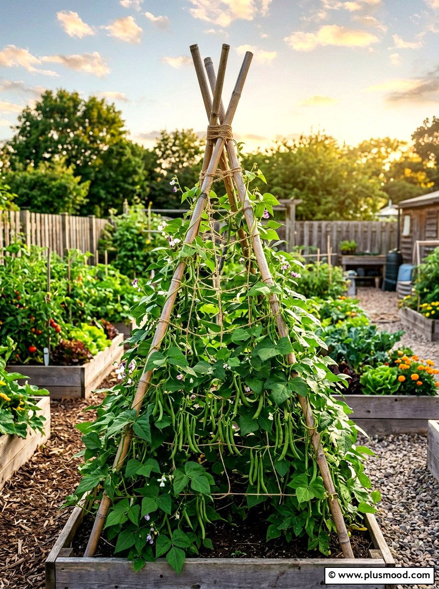 Bamboo Garden Teepee - 25 summer garden trellis ideas