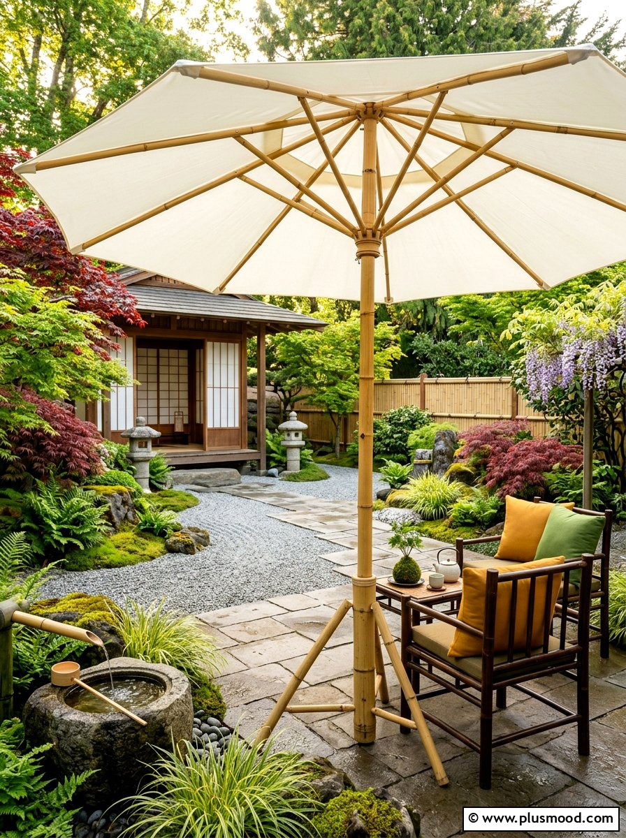 Bamboo Patio Umbrella - 25 summer patio umbrella ideas