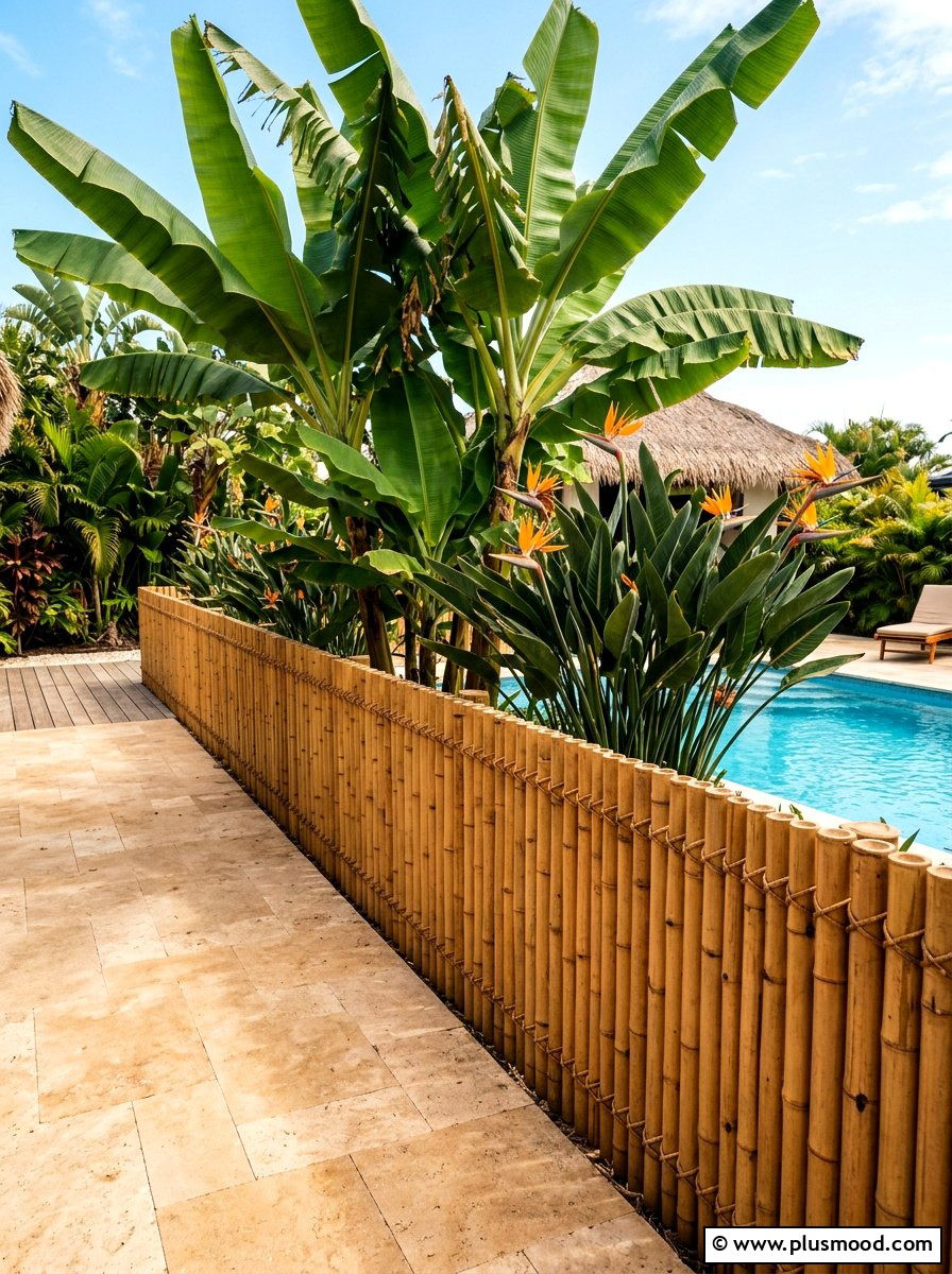 Bamboo Pool Fence - 25 pool landscaping ideas with fence