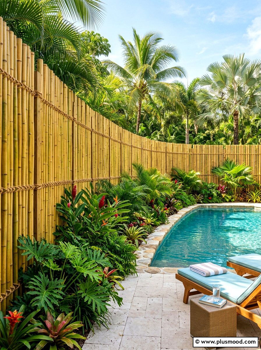 Bamboo Pool Fence - 25 late summer pool decor ideas