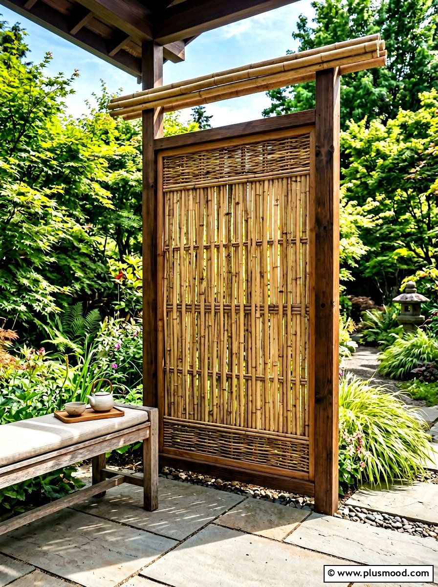 Bamboo Porch Screen - 25 summer minimalist front porch ideas