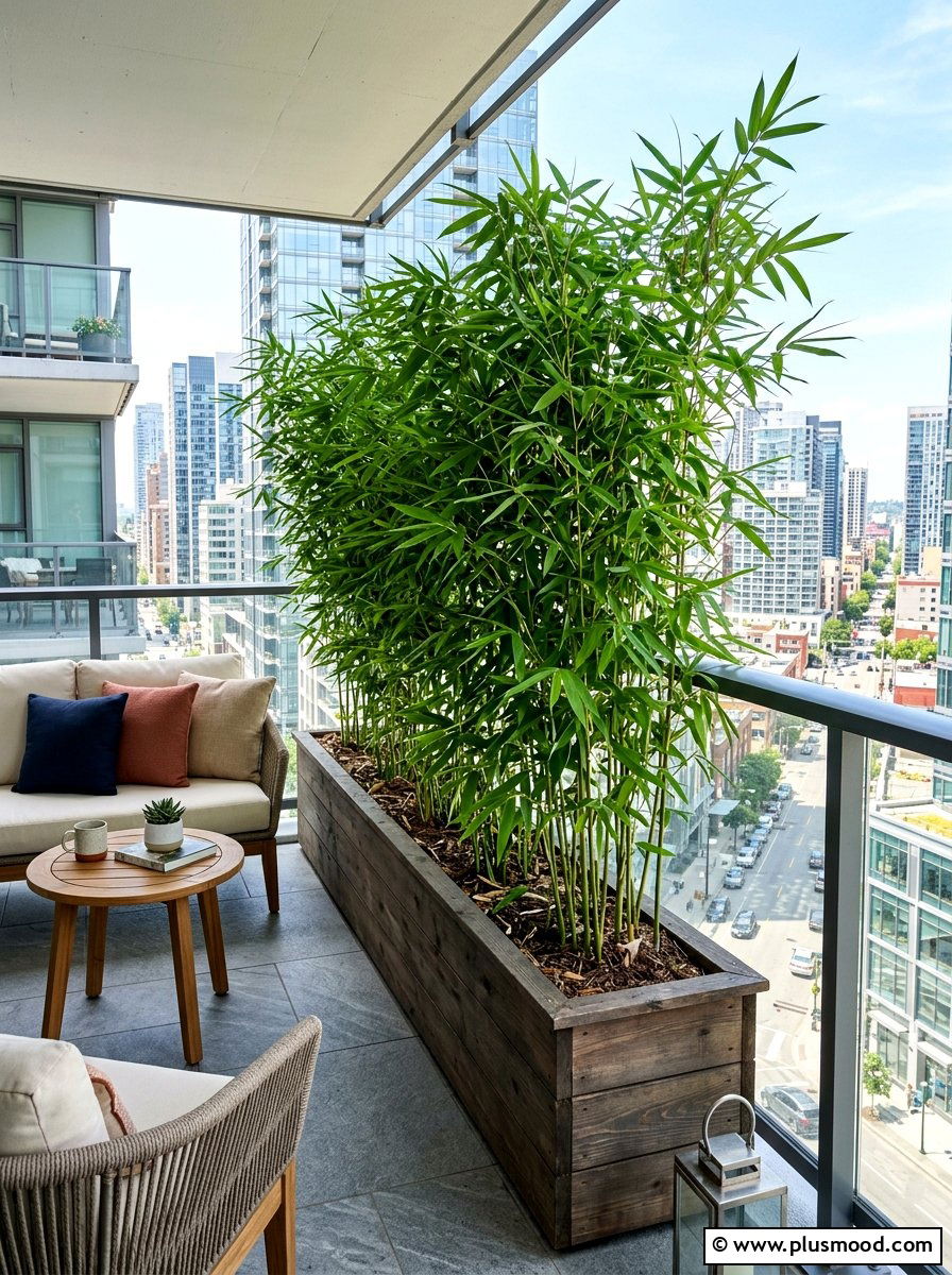 Bamboo Privacy Container - 25 summer tropical planter ideas