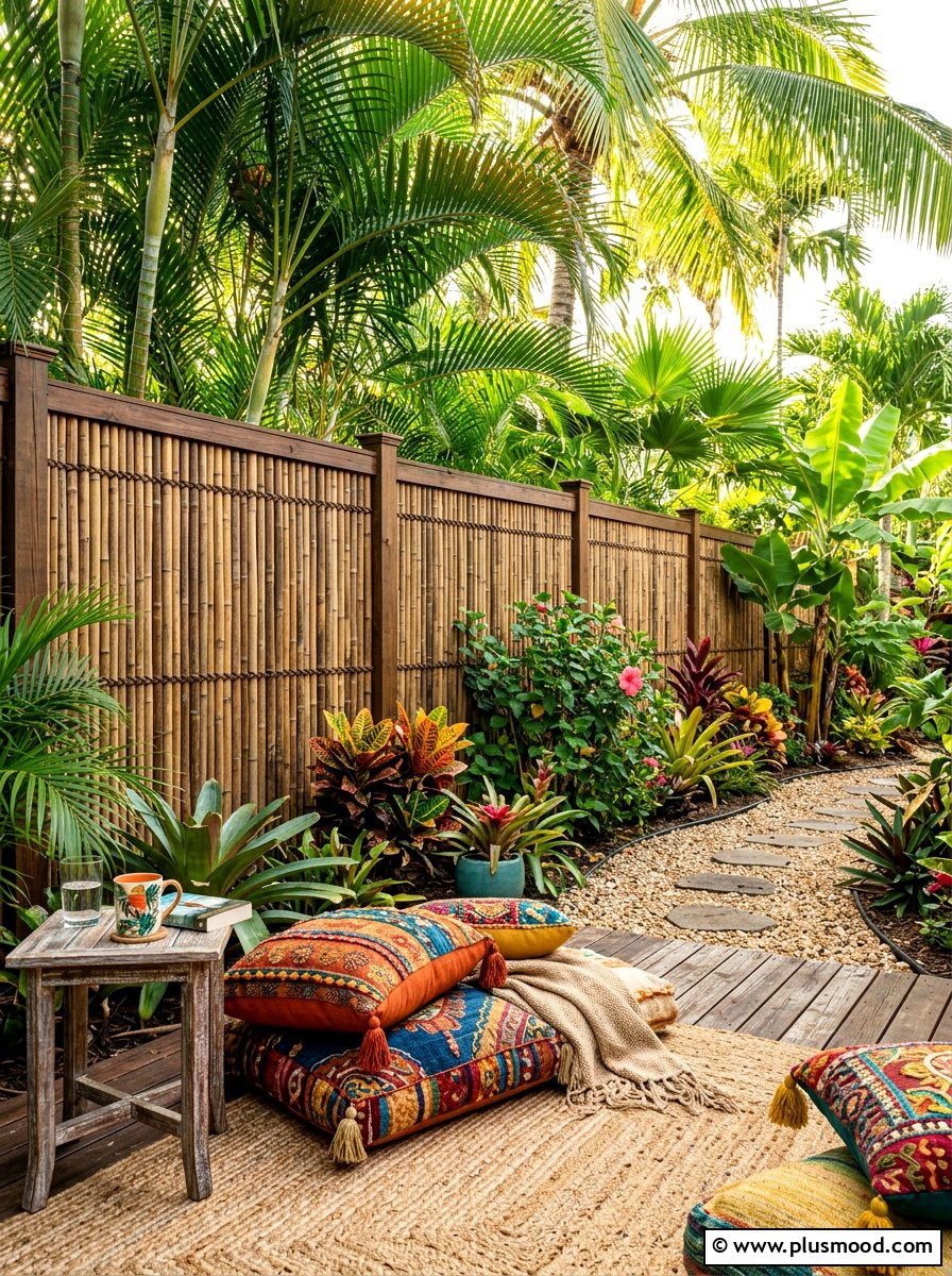 Bamboo Privacy Fence - 25 summer patio privacy ideas