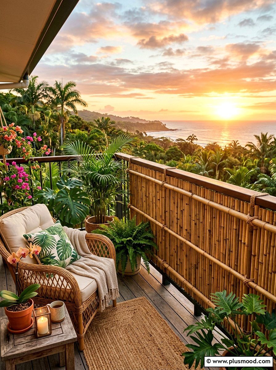 Bamboo Privacy Fence - 25 summer renter friendly balcony ideas