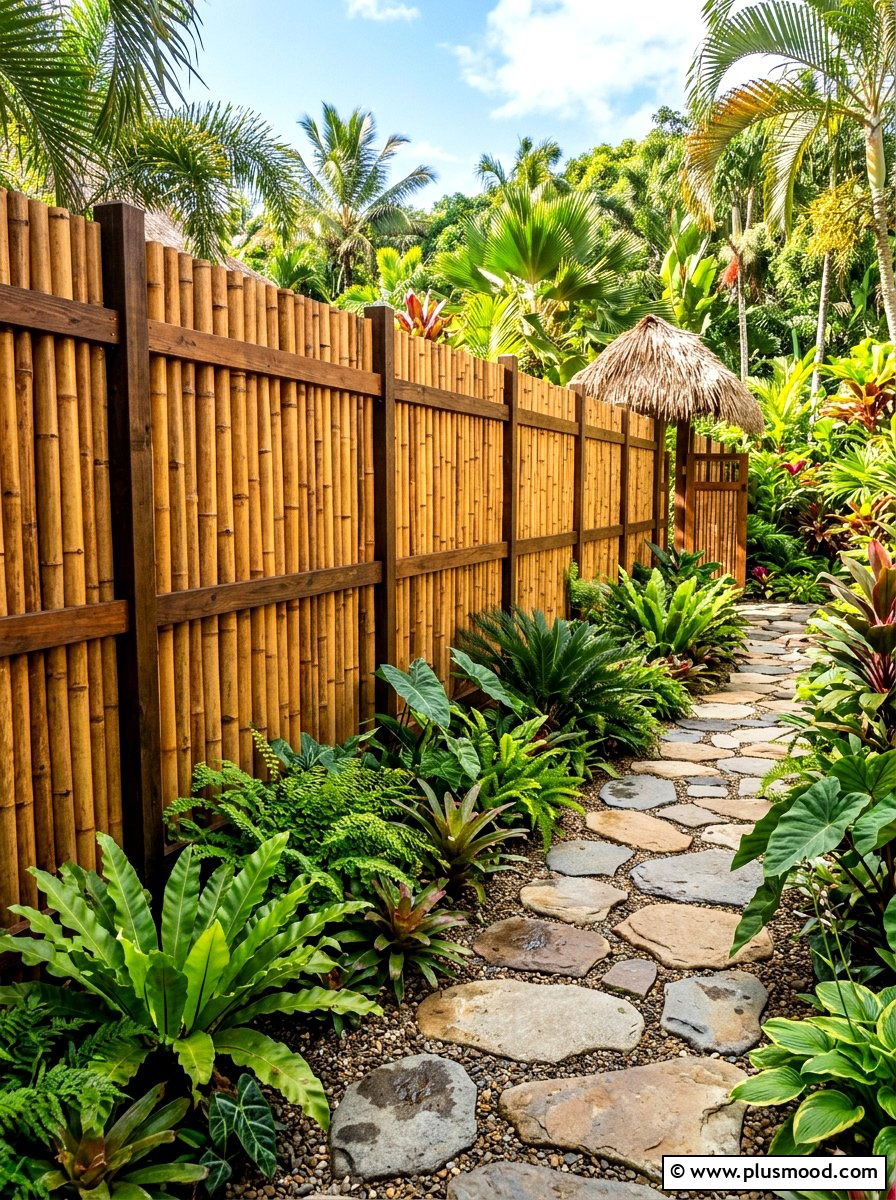 Bamboo Privacy Fence Installation