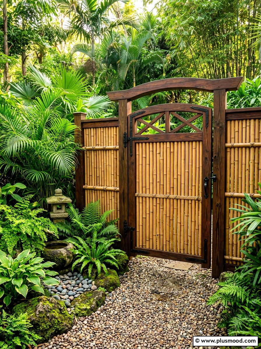 Bamboo Privacy Gate - 25 summer garden gate ideas