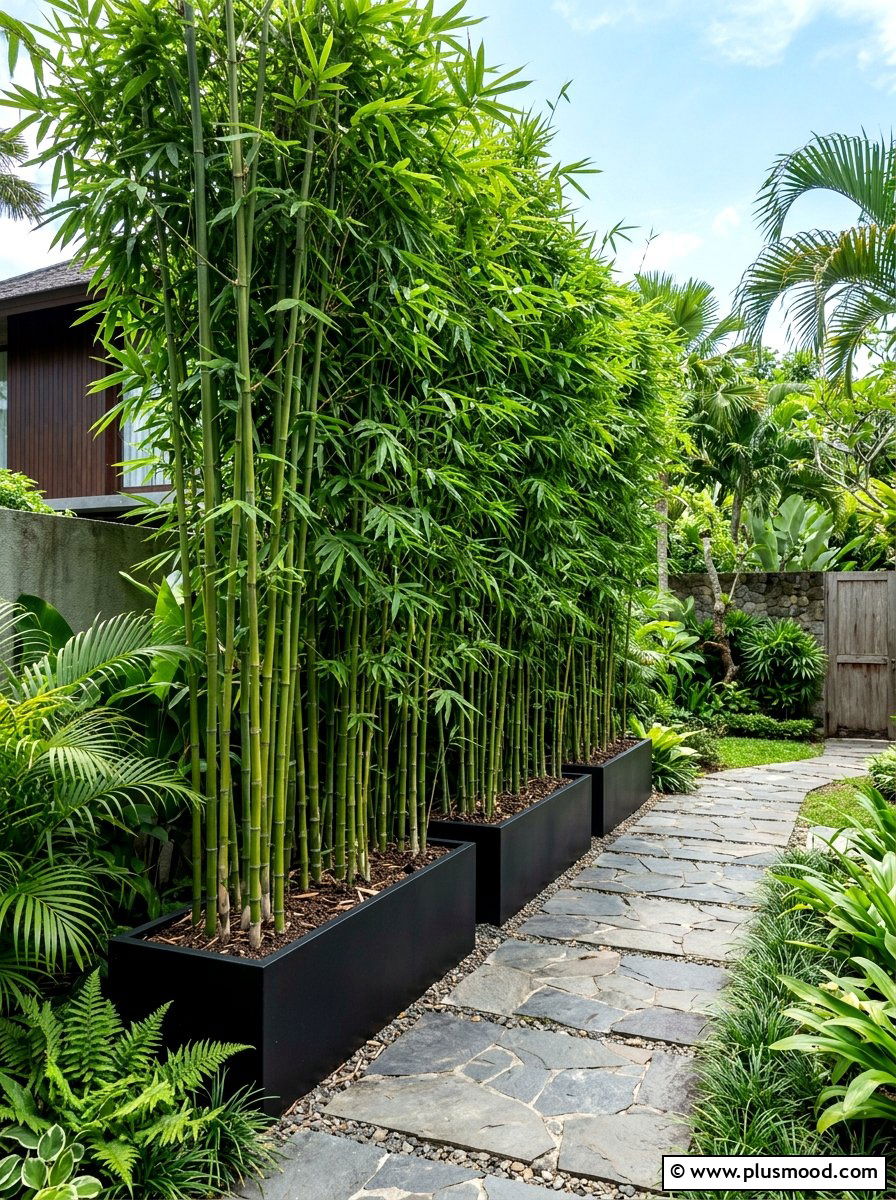 Bamboo Privacy Hedge - 25 small backyard ideas for secluded spaces