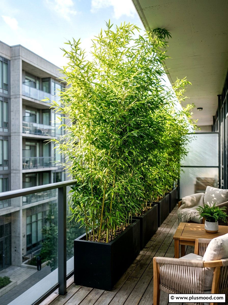 Bamboo Privacy Planter - 25 summer balcony planter ideas