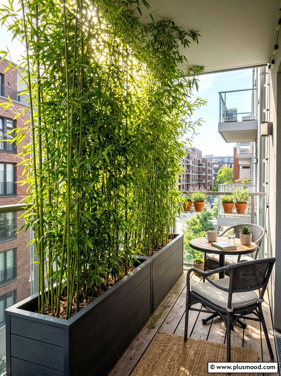 Bamboo Privacy Planters - 25 summer patio planter ideas
