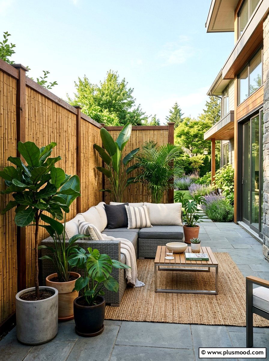 Bamboo Privacy Screen - 25 cheap summer patio ideas