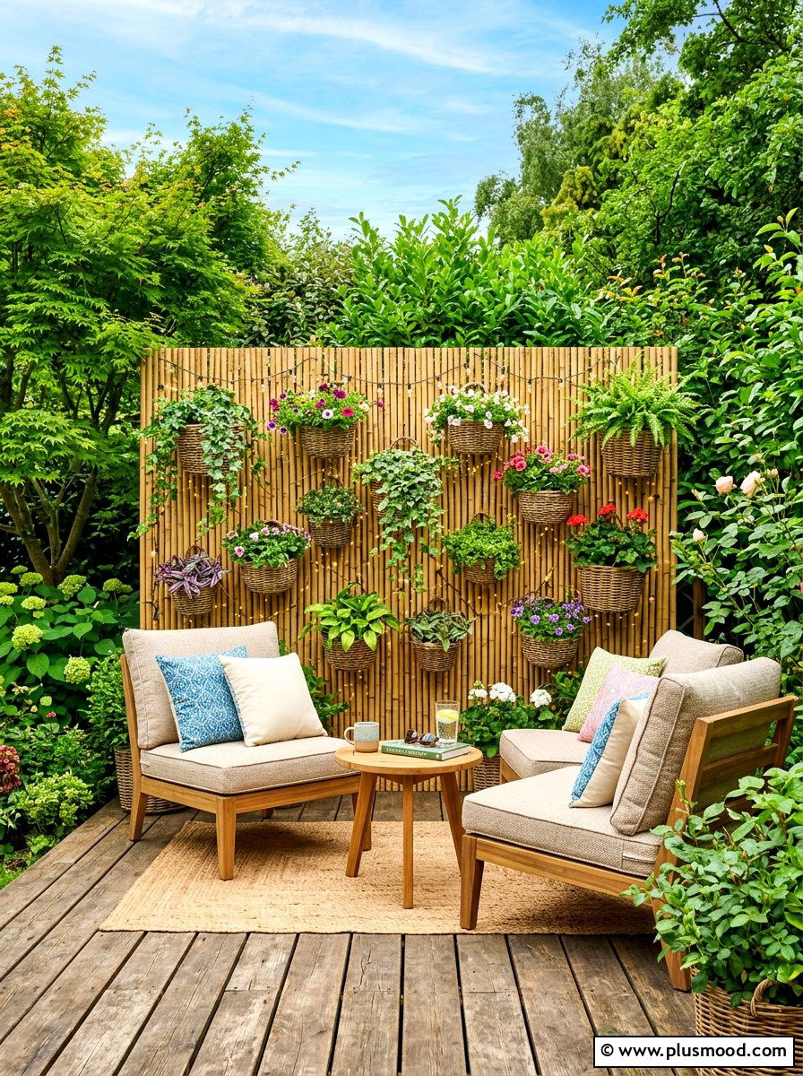 Bamboo Privacy Screen - 25 summer boho patio decor ideas