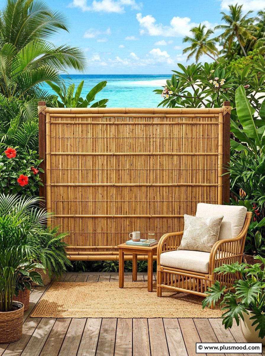 Bamboo Privacy Screen - 25 summer patio ideas for small spaces