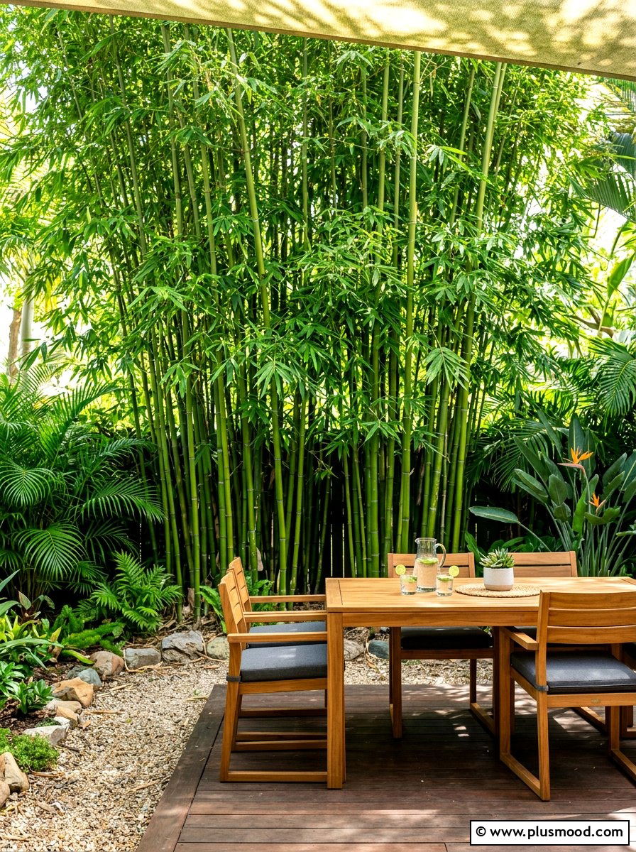 Bamboo Privacy Screen - 25 summer sensory garden ideas