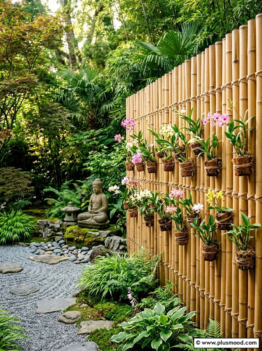 Bamboo Privacy Screen - 25 outdoor garden decor ideas with vertical garden