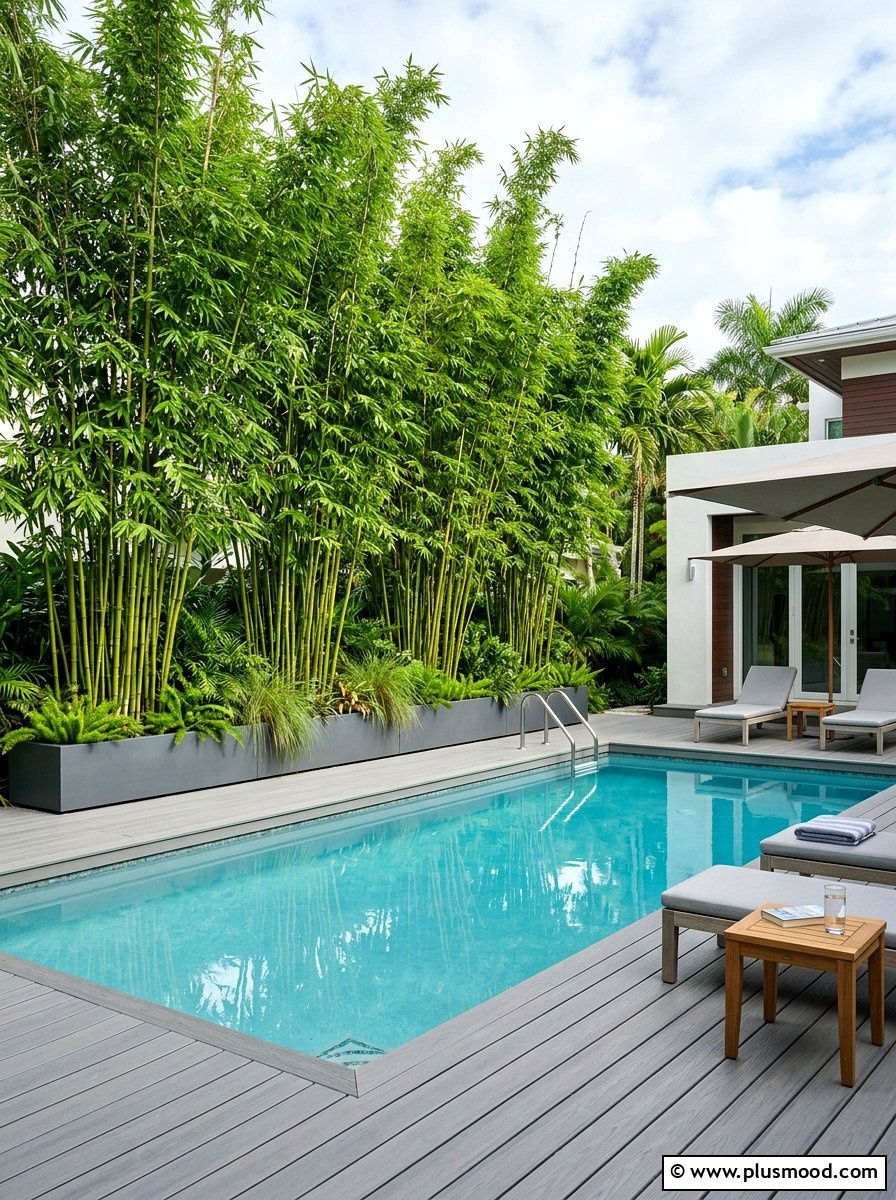 Bamboo Privacy Screen Pool