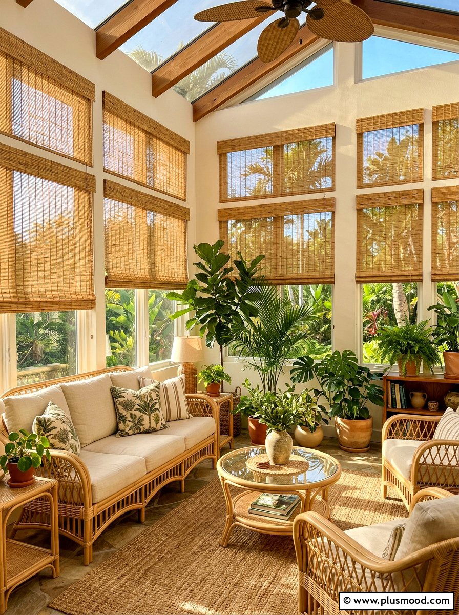 Bamboo Roller Shades - 25 simple summer home decor ideas
